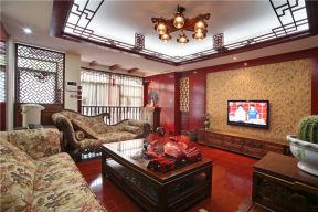 瀚城国际新中式84平二居室客厅装修案例