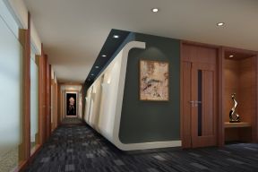 现代办公室走廊地毯铺设效果图 
