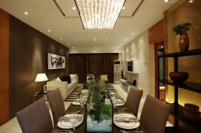 朝阳首府112平米三居室现代简约风格餐厅装修效果图