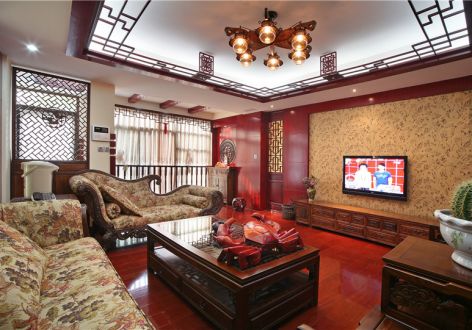 瀚城国际新中式84平二居室装修案例