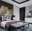 中国古典风格卧室背景墙造型设计效果图片