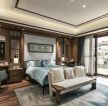 中国古典风格别墅卧室床两边造型图片