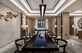 中国古典风格餐厅餐桌摆放设计效果图片