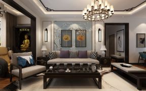 新中式风格客厅沙发摆设效果图片