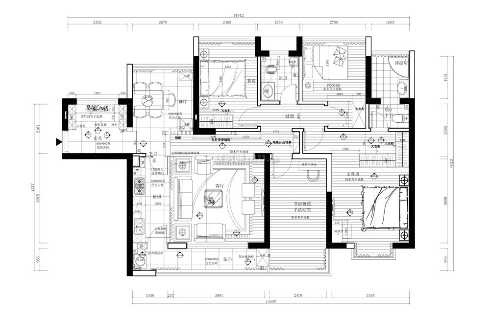 2020家装设计平面布置图 2020四居室平面图