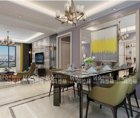 保利香槟国际130平米三居室现代风格餐厅装修效果图