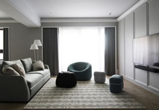 20平米现代简约客厅地毯装修设计图