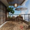 新中式风格248平米四居休闲阳台设计效果图