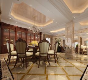 孔雀城556平米欧式风格别墅餐厅装修案例