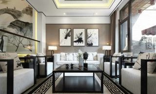 新中式风格客厅装饰画布置图片