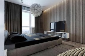 2023现代风格148平米三居卧室电视墙装修效果图