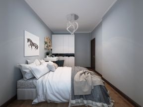 现代风格87平米二居室灰色卧室装修效果图