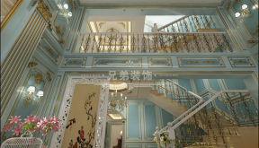欧式新古典风格别墅室内楼梯设计效果图