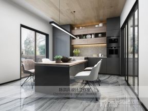 450平别墅现代风格开放式餐厨厅设计