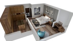 金阳新世界180平米现代简约卧室书房装修案例