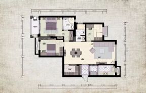 2023两居室户型平面图