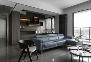 台式风格客厅蓝色沙发搭配装修效果图