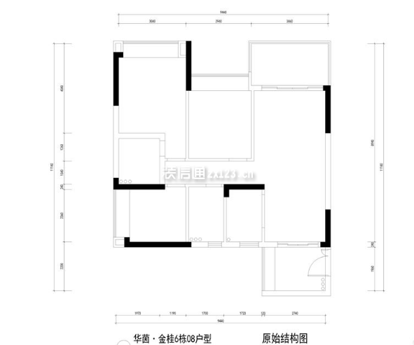 华茵桂语现代风格105平米现代装修户型图