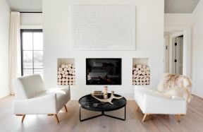  2020白色沙发效果图 2020室内壁炉设计 