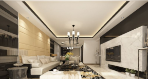 华茵桂语99平米现代风格客厅装修效果图