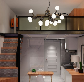 摩根公寓42平米loft现代风格餐厅装修案例-每日推荐