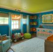 2023婴儿房间蓝色家居墙面装饰图片