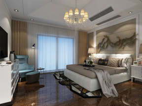 东方国际社区现代简约120平三居室卧室装修案例