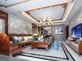 新中式家装风格 2020新中式家装客厅效果图 