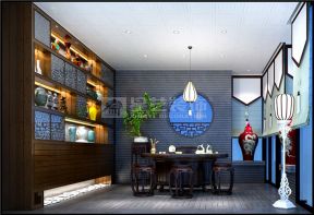 胡湾里420平米别墅新中式风格茶室装修效果图