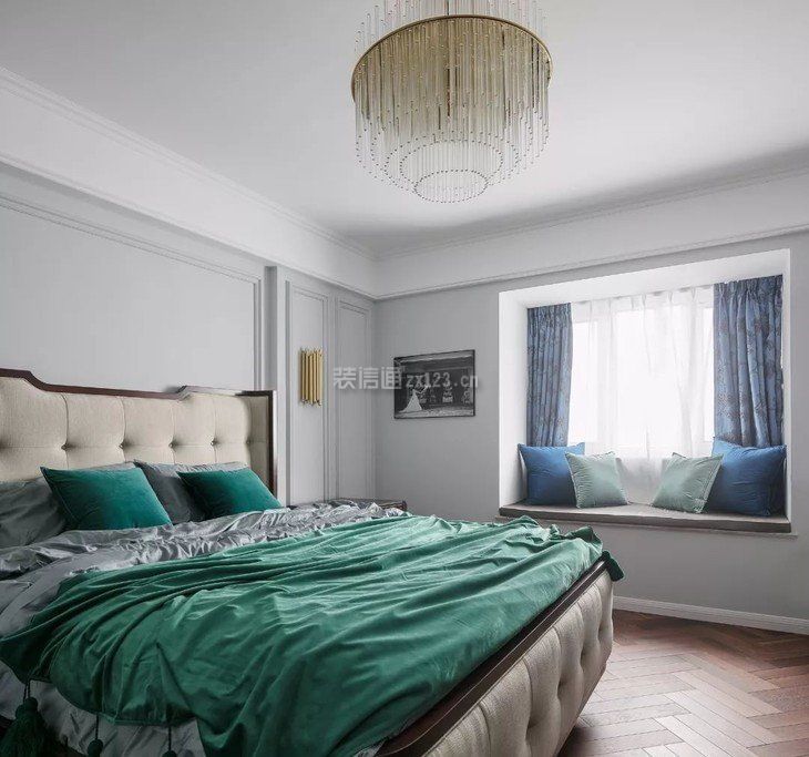 北欧现代风格100平米二居卧室飘窗装修设计图片