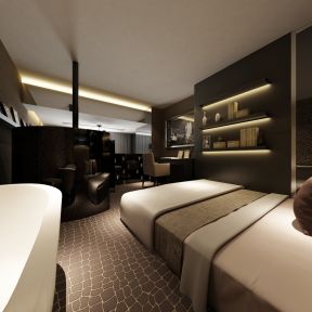 现代风格46平米单身公寓卧室设计图片