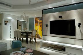 现代简约风格93平米二居客厅灯光布置效果图片