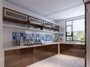 华发峰尚127平米三居室现代风格厨房装修效果图