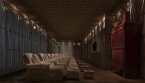 新中式风格2000平米水疗会所放映室装修效果图