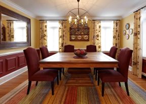 美式风格家庭别墅饭厅地毯装饰效果图片