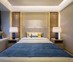 新中式120平三居卧室床头墙设计图