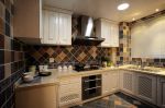 地中海风格110平米三居室厨房装修实景图