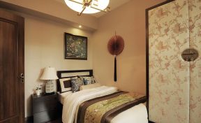 新中式风格109平方三居卧室床头柜装修设计图片