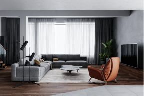 灰色沙发贴图 2020灰色客厅简单装修效果图 