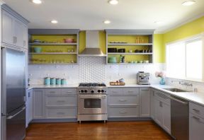 敞开式厨房室内颜色搭配装饰装修实景图