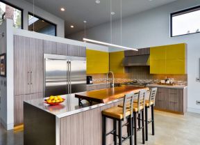  2020开放式厨房吧台装修设计 2020小开放式厨房装修效果图