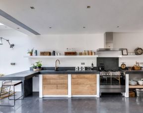  整体开放式厨房 2020简约家居开放式厨房设计