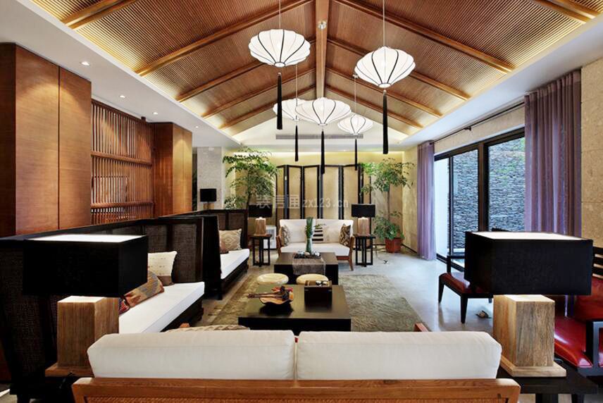 东南亚风格别墅家庭客厅家具设计图