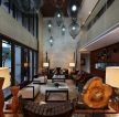 东南亚别墅客厅家具摆放装饰设计效果图