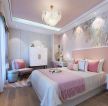 别墅卧室粉色温馨装潢案例图片