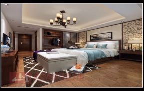 保利香槟国际249㎡新中式卧室效果图