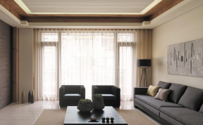 乐湾国际200㎡别墅现代风格客厅装修案例