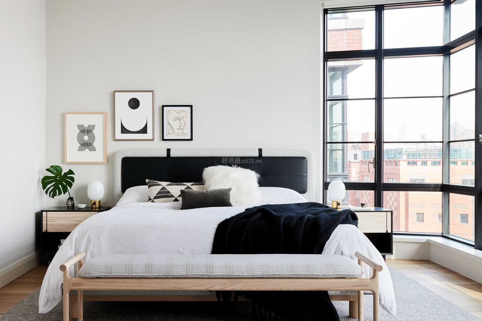 北欧风格高层住宅卧室窗户设计效果图