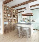 北欧风格107平米一居厨房吧台装修设计图片