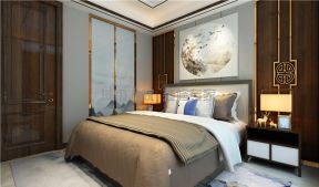 新中式风格91平三居室卧室装修效果图